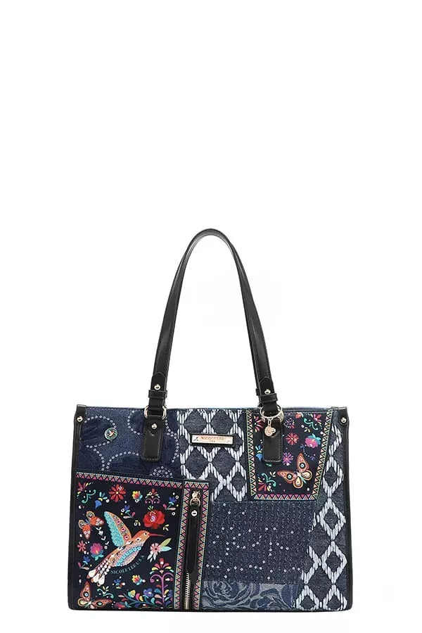 Nicole Lee USA Bosque de Amor Denim Tote Bag sold by Charming Charlie product image thumbnail 2