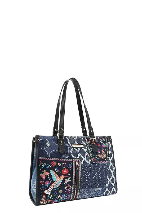 Nicole Lee USA Bosque de Amor Denim Tote Bag sold by Charming Charlie product image thumbnail 3