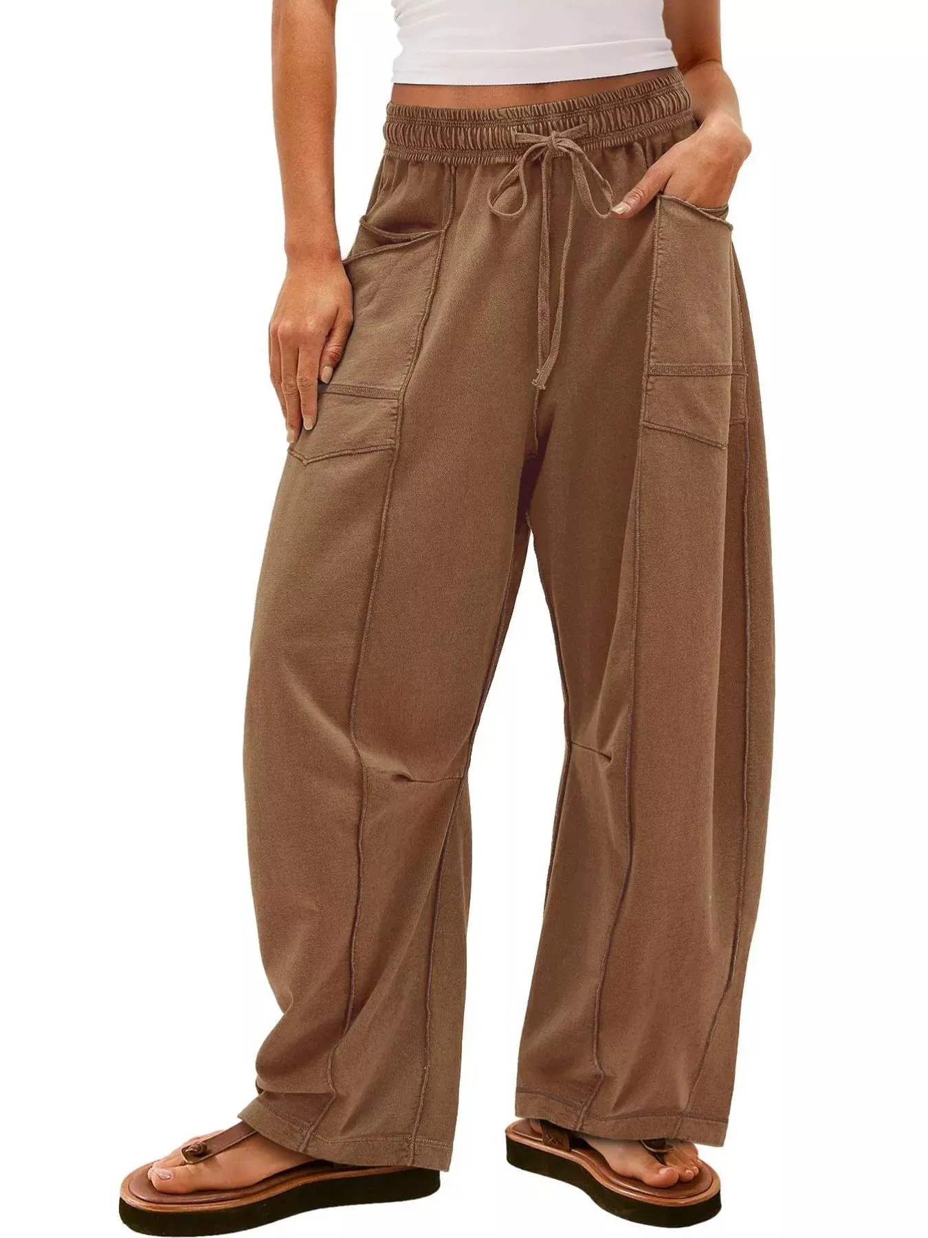 Drawstring Wide Leg Pants sold by Charming Charlie product image thumbnail 4