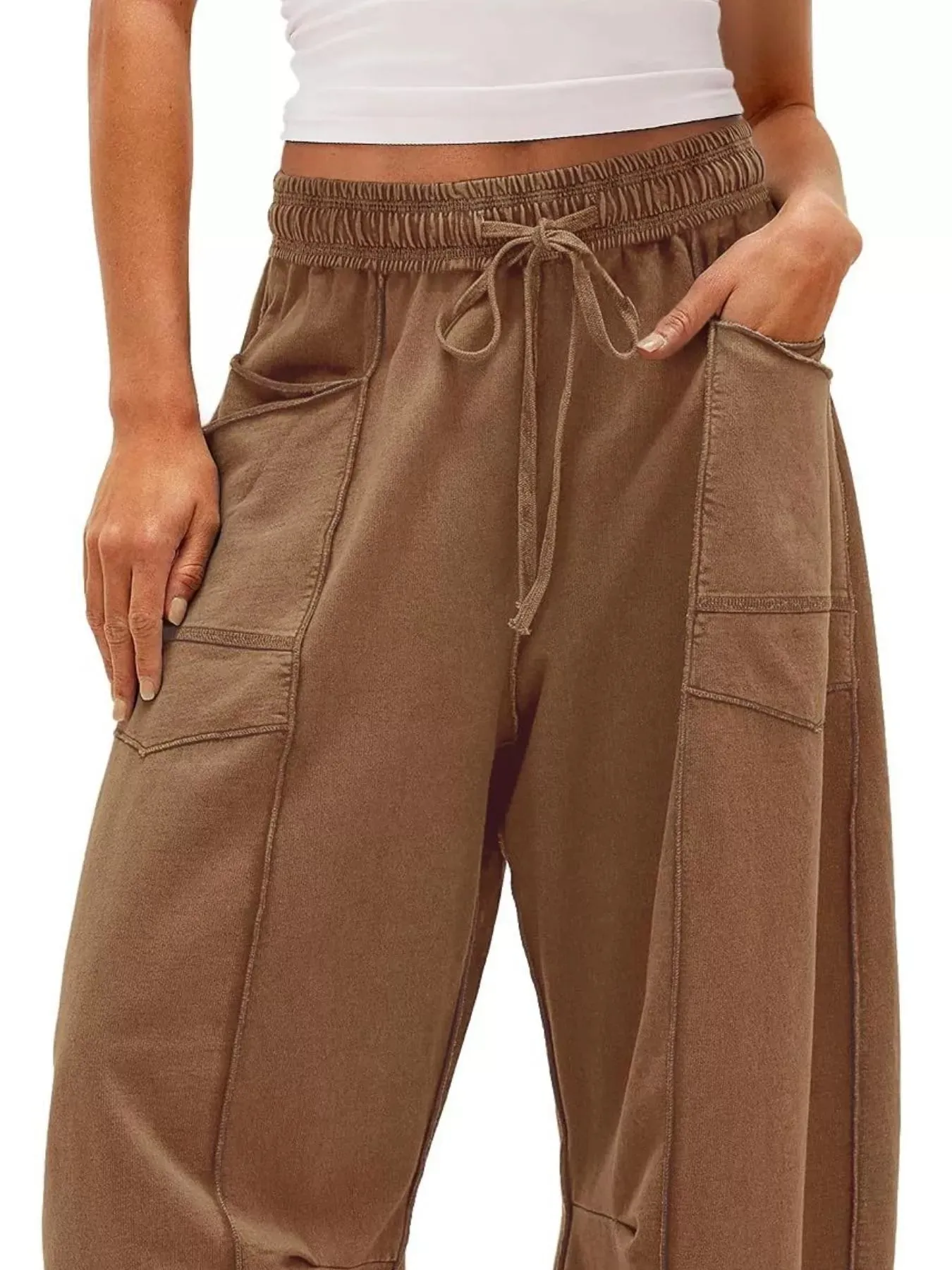 Drawstring Wide Leg Pants sold by Charming Charlie product image thumbnail 5