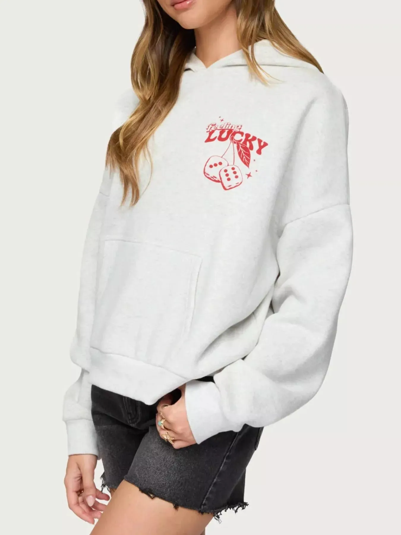Drop Shoulder Graphic Hoodie with Kangaroo Pocket sold by Charming Charlie product image thumbnail 2