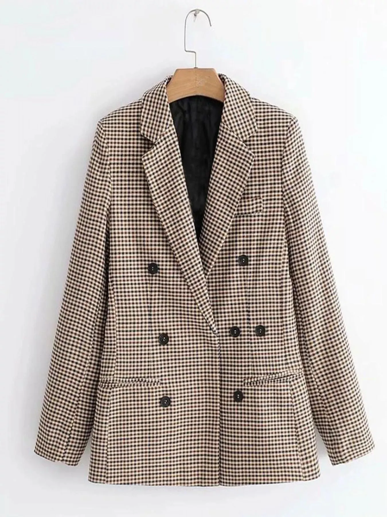 Plaid Lapel Collar Long Sleeve Blazer sold by Charming Charlie product image thumbnail 2