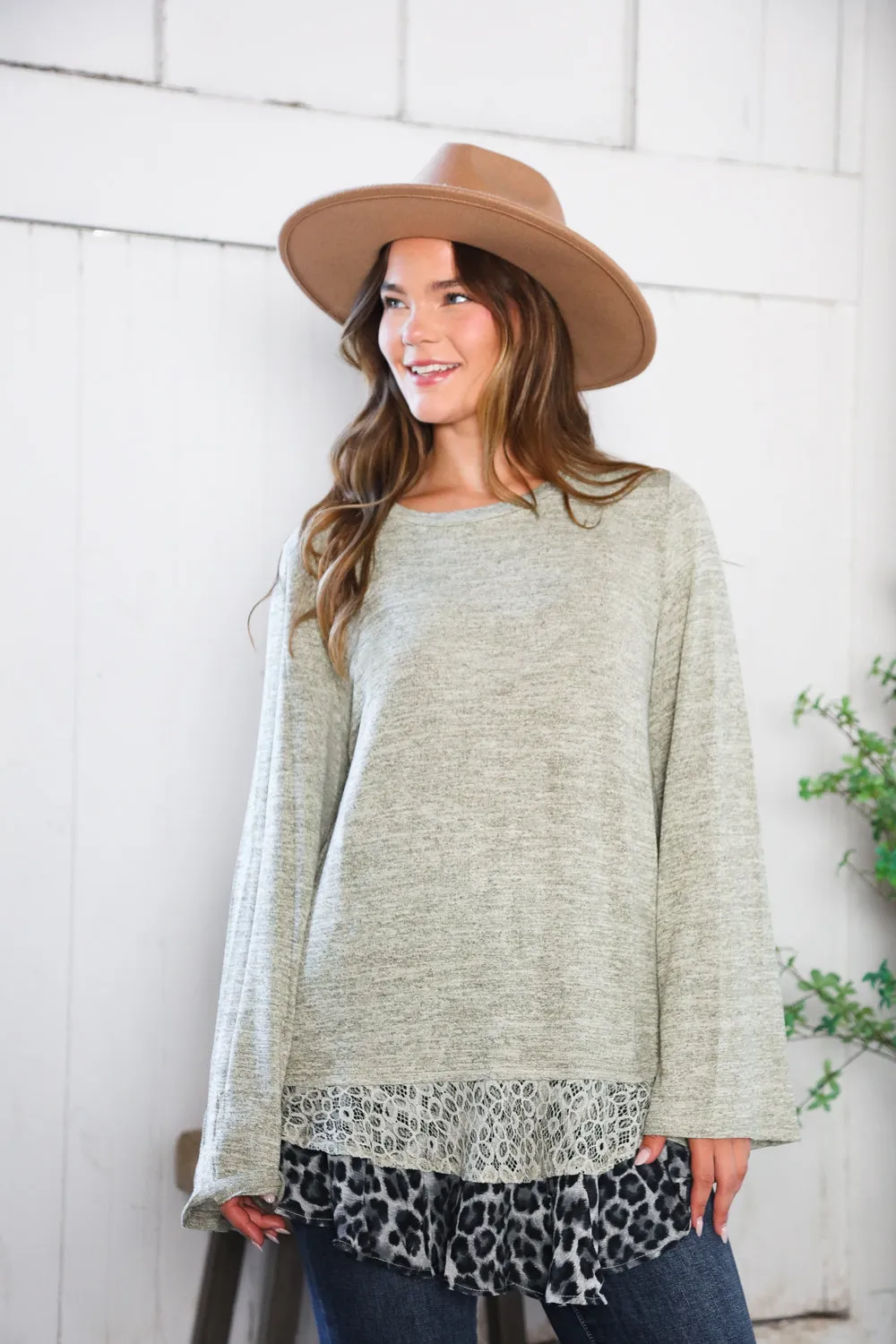 For the Love of Lace Leopard Trim Sweater sold by Charming Charlie product image thumbnail 4