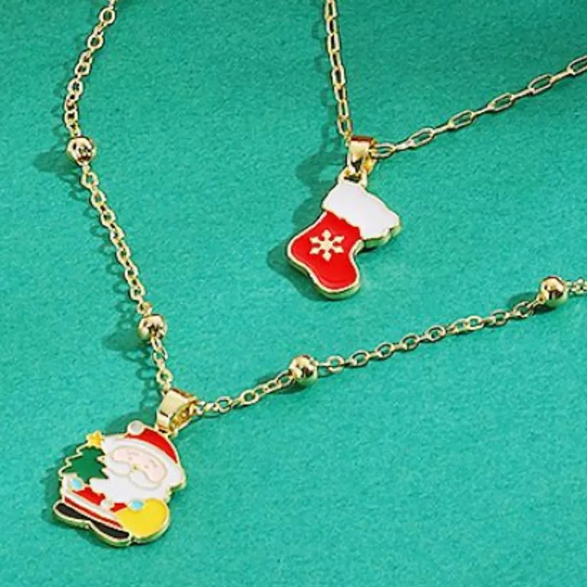 Colorful Christmas Charm Layered Necklace sold by Charming Charlie product image thumbnail 4