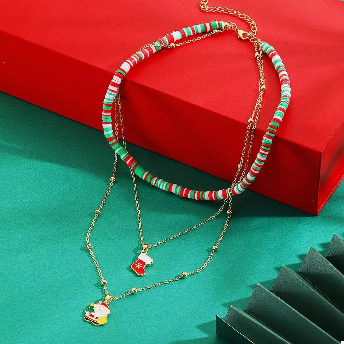 Colorful Christmas Charm Layered Necklace sold by Charming Charlie