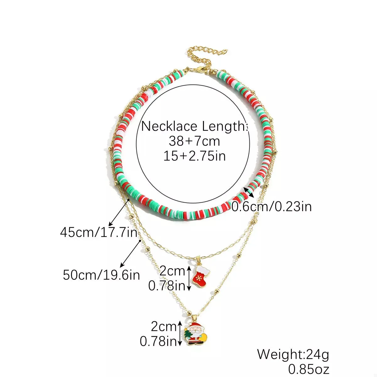 Colorful Christmas Charm Layered Necklace sold by Charming Charlie product image thumbnail 5