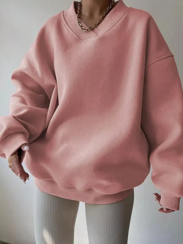 Dropped Shoulder Long Sleeve Oversized Sweatshirt sold by Charming Charlie