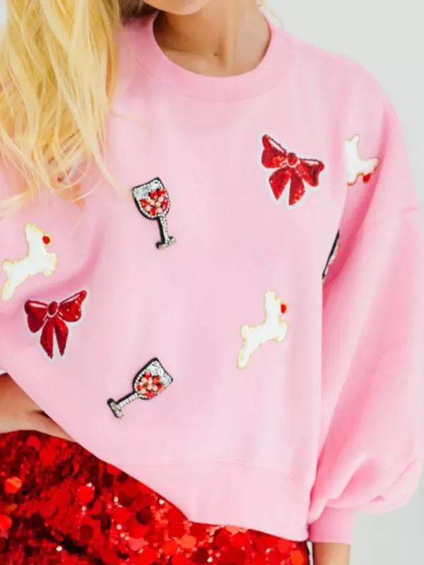 Halloween Sequin Round Neck Long Sleeve Sweatshirt sold by Charming Charlie
