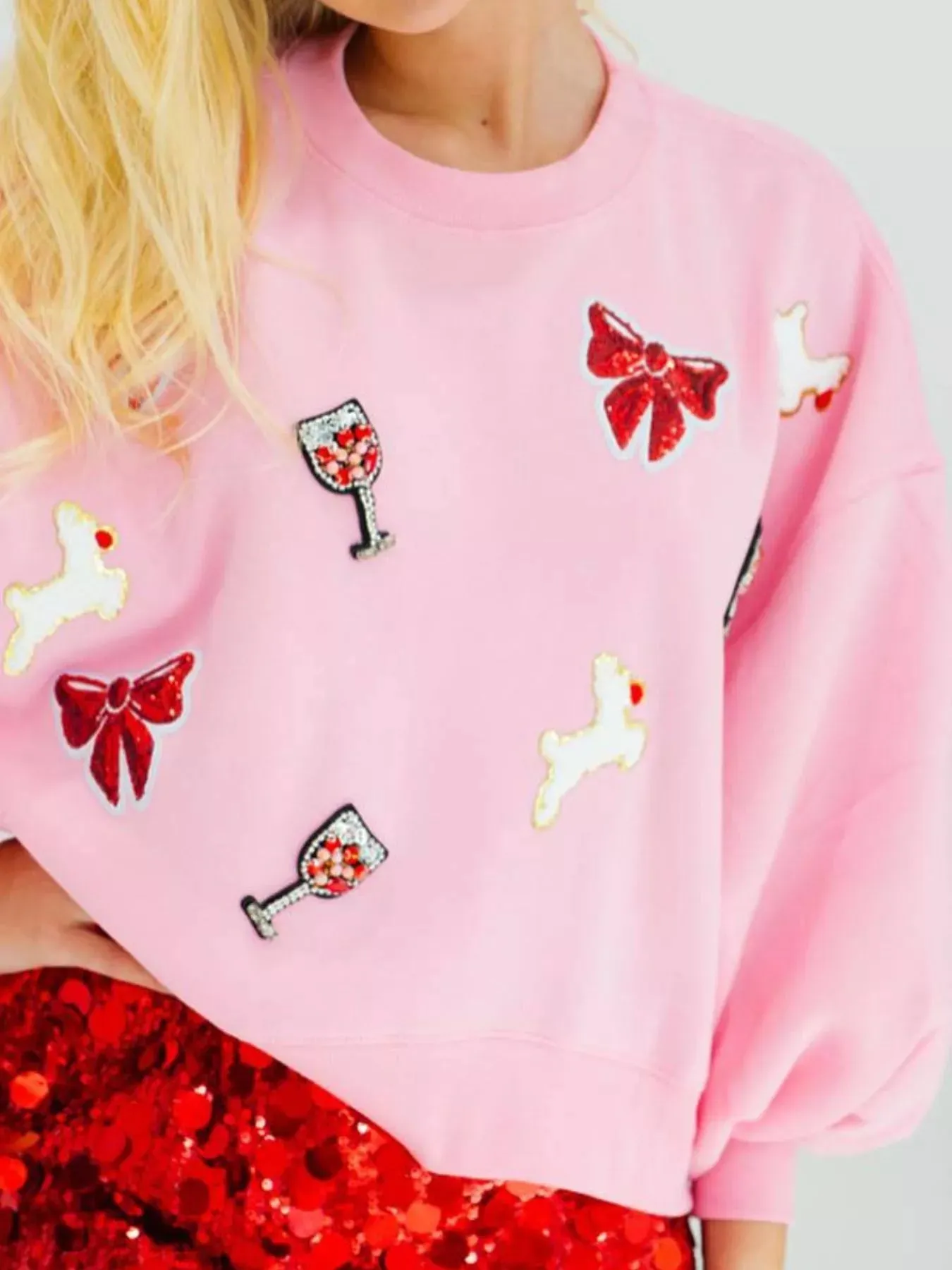 Halloween Sequin Round Neck Long Sleeve Sweatshirt sold by Charming Charlie