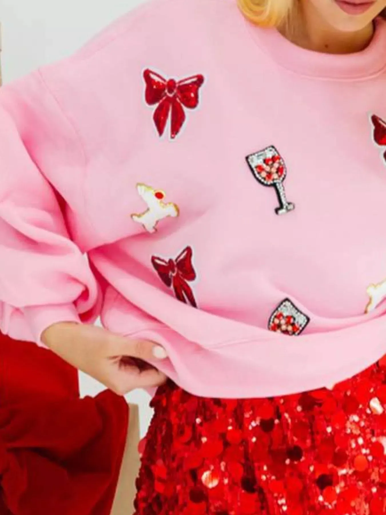 Halloween Sequin Round Neck Long Sleeve Sweatshirt sold by Charming Charlie product image thumbnail 2