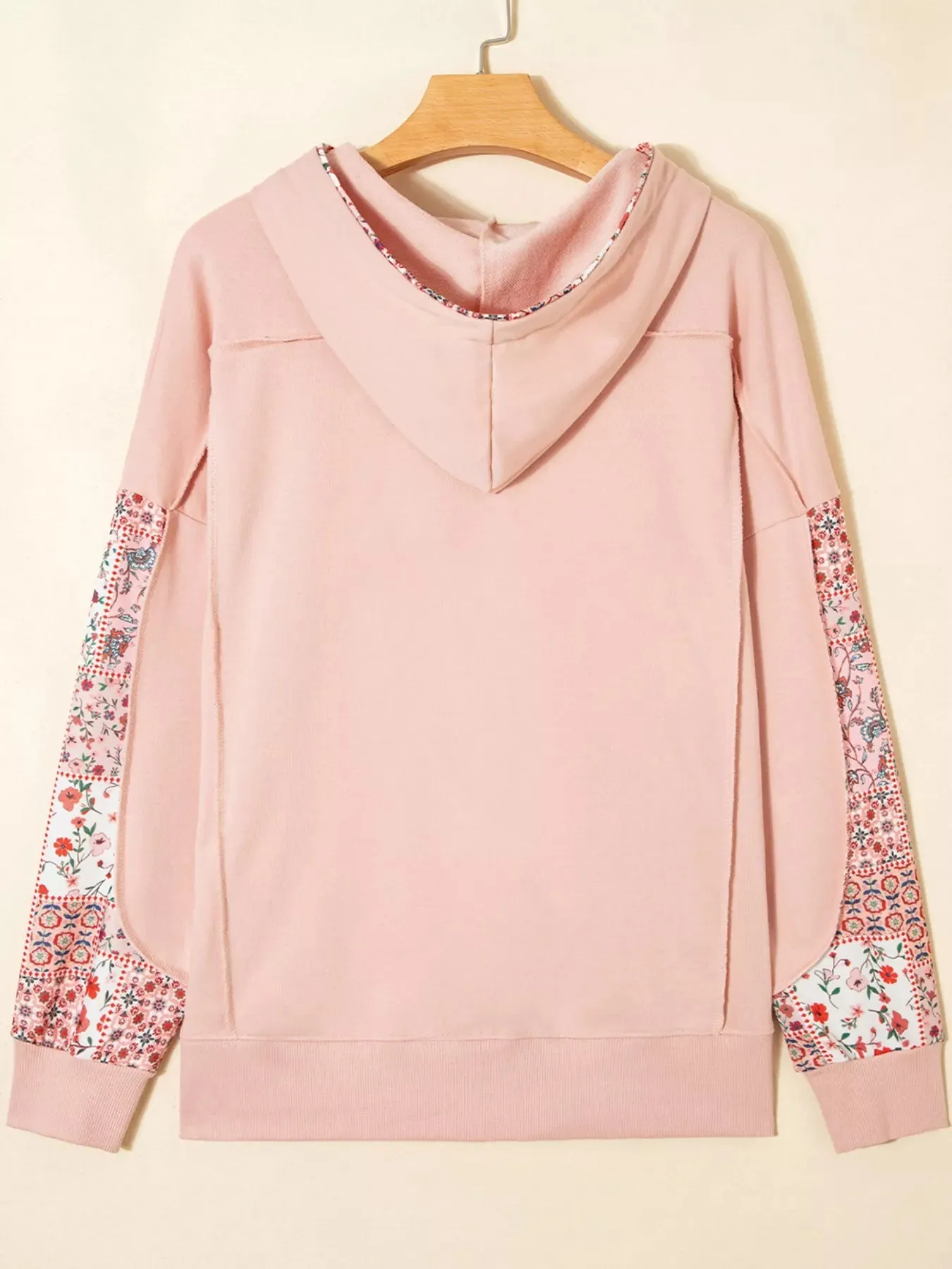 Floral Print Drawstring Long Sleeve Hoodie sold by Charming Charlie product image thumbnail 4