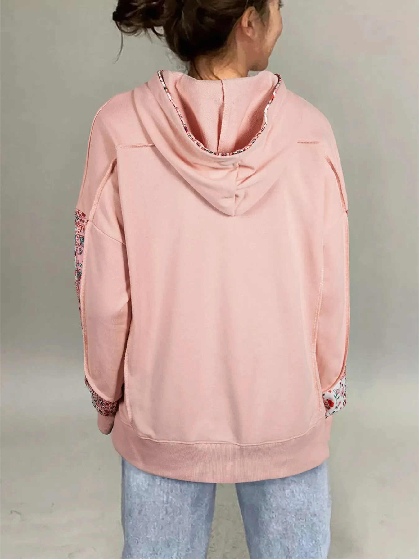 Floral Print Drawstring Long Sleeve Hoodie sold by Charming Charlie product image thumbnail 2