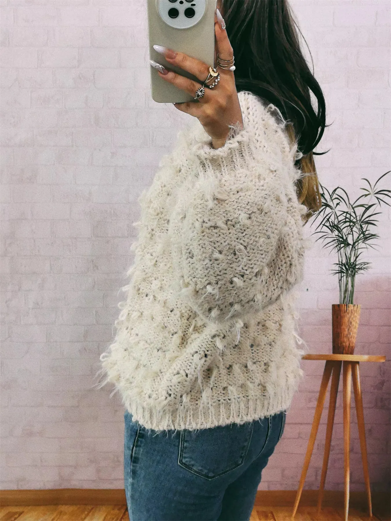Chunky Round Neck Long Sleeve Sweater sold by Charming Charlie product image thumbnail 5