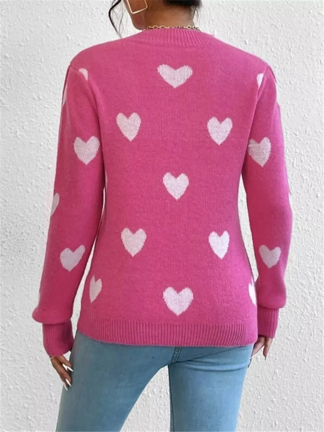 Heart Pattern Round Neck Sweater sold by Charming Charlie product image thumbnail 2