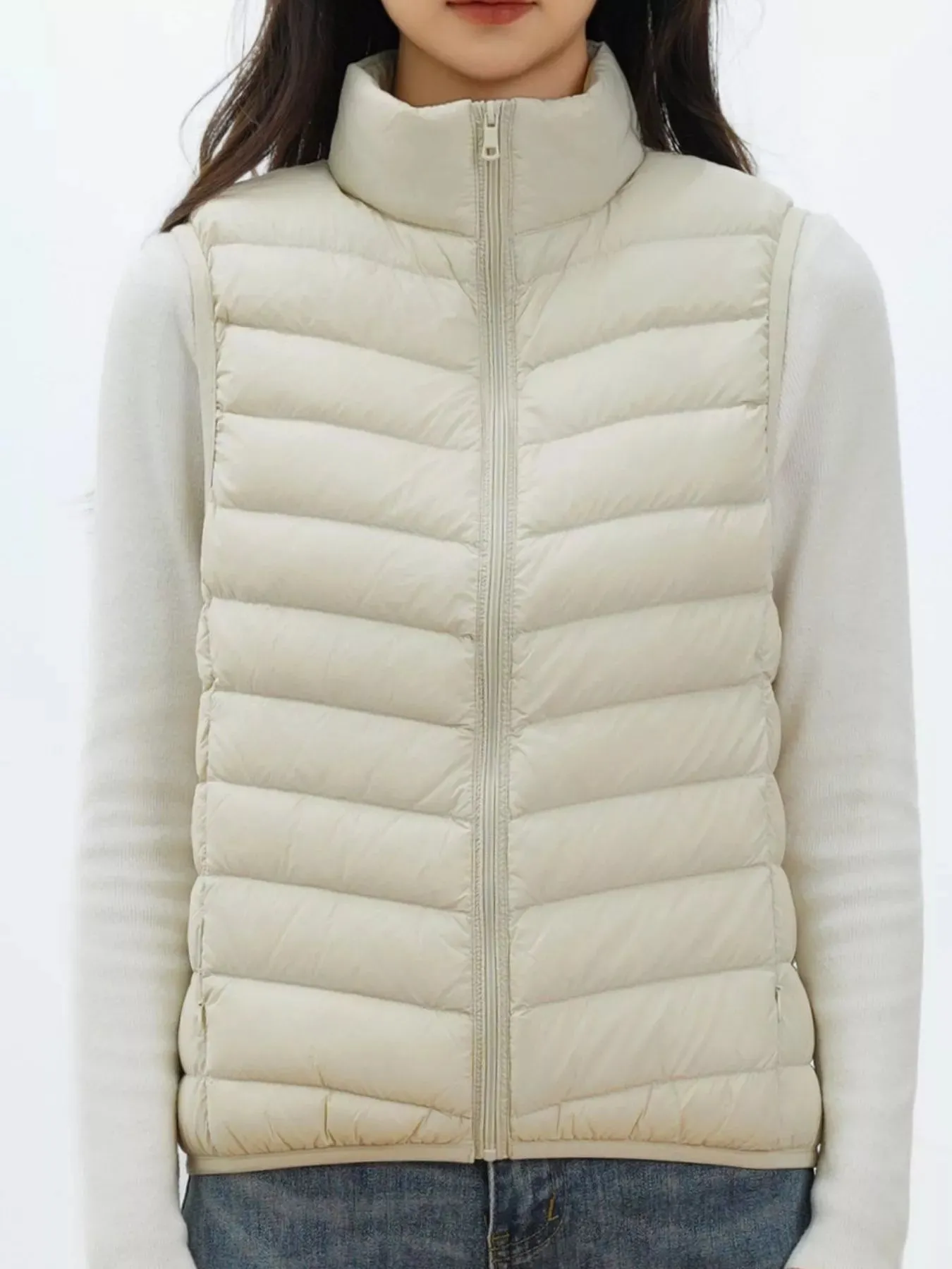 Quilted Zip Up Turtleneck Vest Coat sold by Charming Charlie product image thumbnail 2