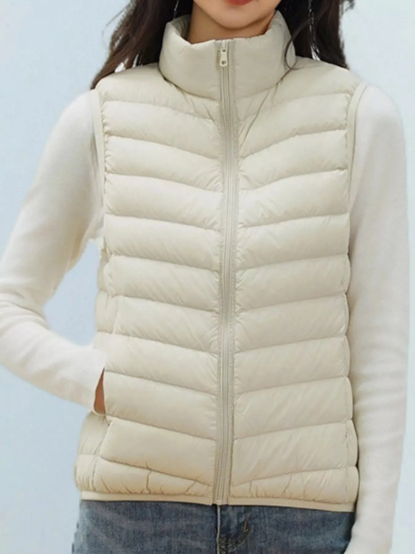 Quilted Zip Up Turtleneck Vest Coat sold by Charming Charlie product image thumbnail 3