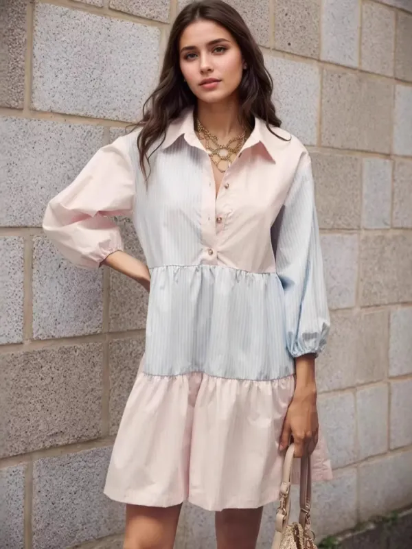 Tiered Button-Front Shirt Dress sold by Charming Charlie