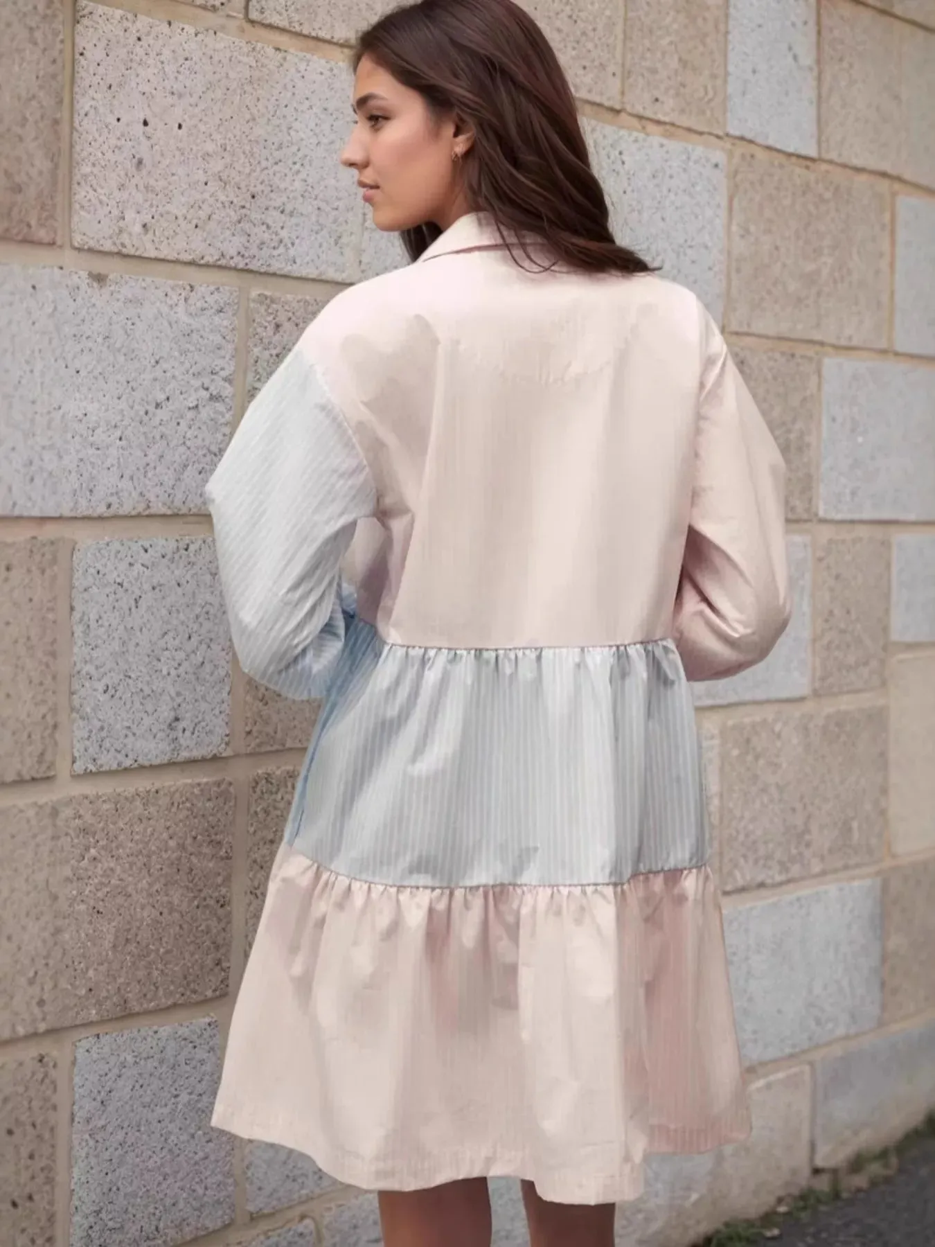 Tiered Button-Front Shirt Dress sold by Charming Charlie product image thumbnail 2