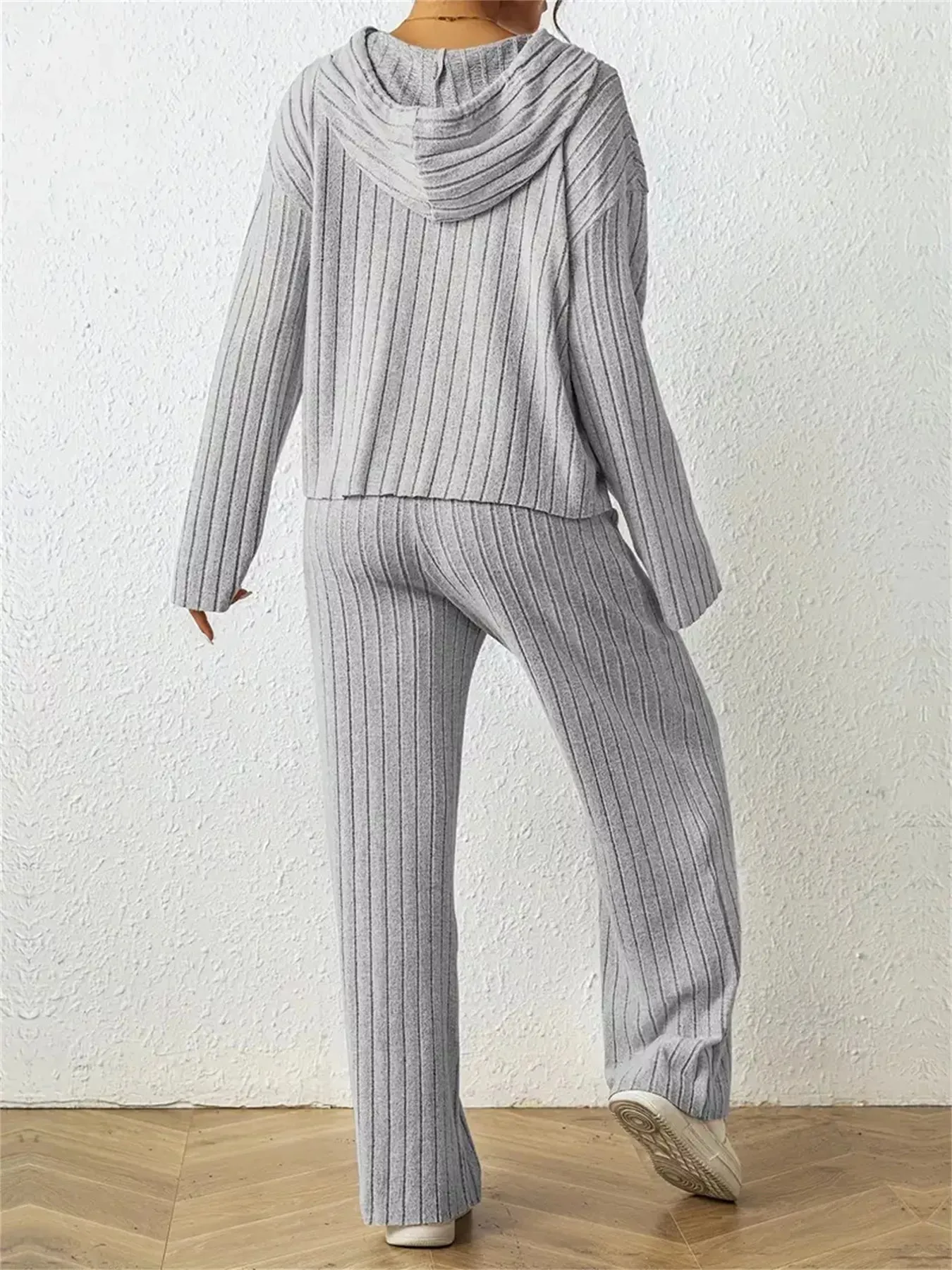 Ribbed Drawstring Hoodie and Pants Set sold by Charming Charlie product image thumbnail 3