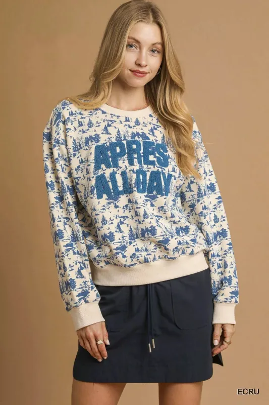 Umgee Scenic Print Cropped Sweatshirt sold by Charming Charlie