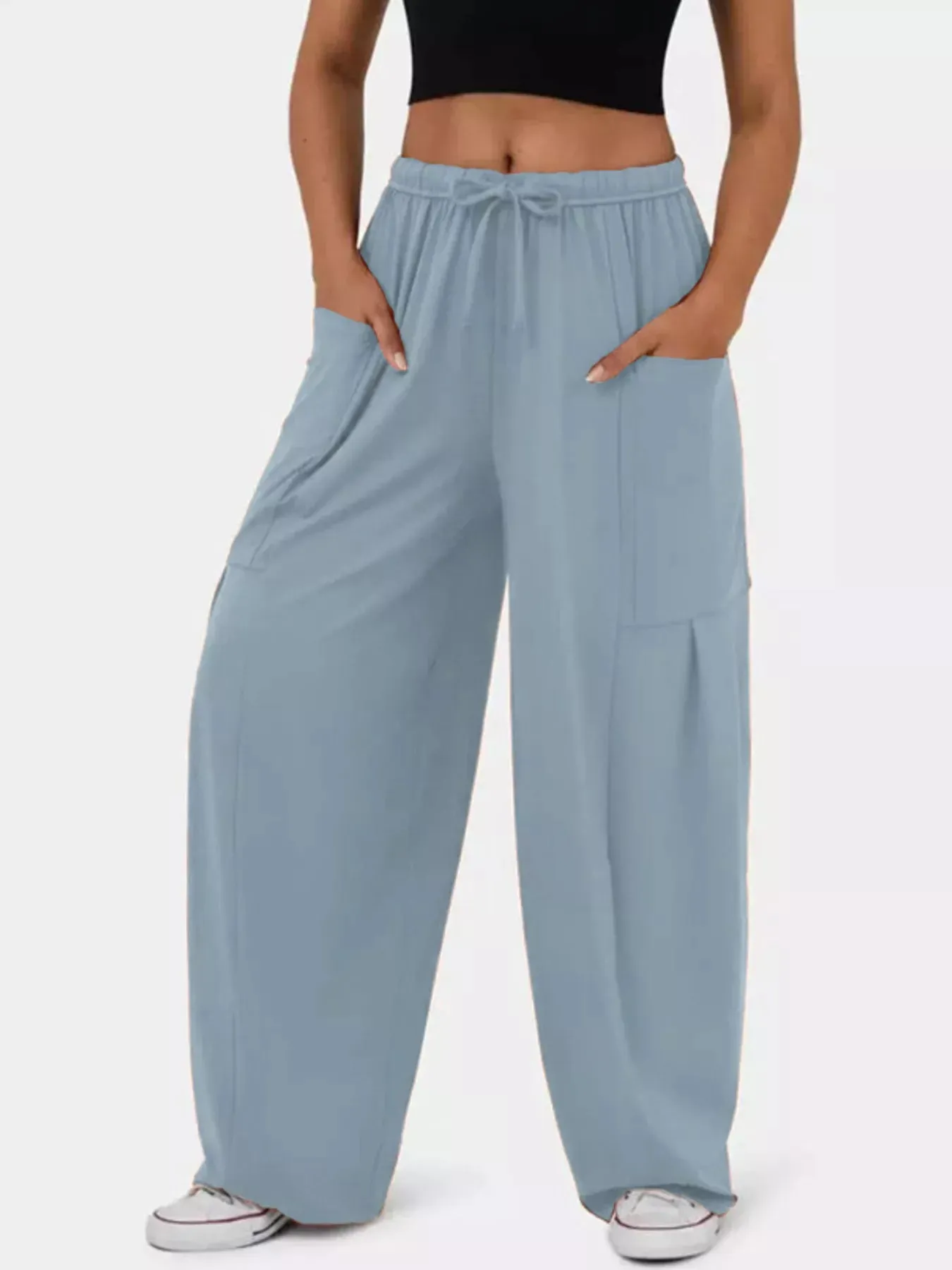 Drawstring Wide Leg Pants sold by Charming Charlie product image thumbnail 4