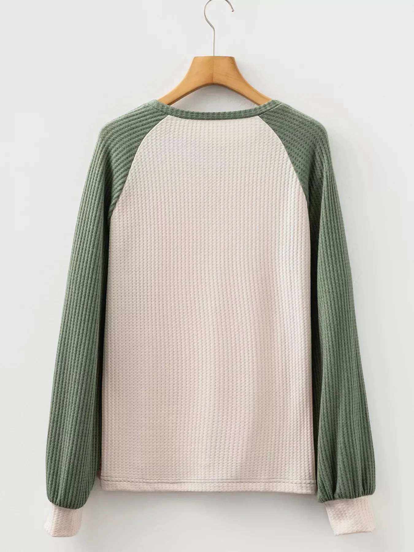 Waffle Color Block Raglan Sleeve Top sold by Charming Charlie product image thumbnail 4