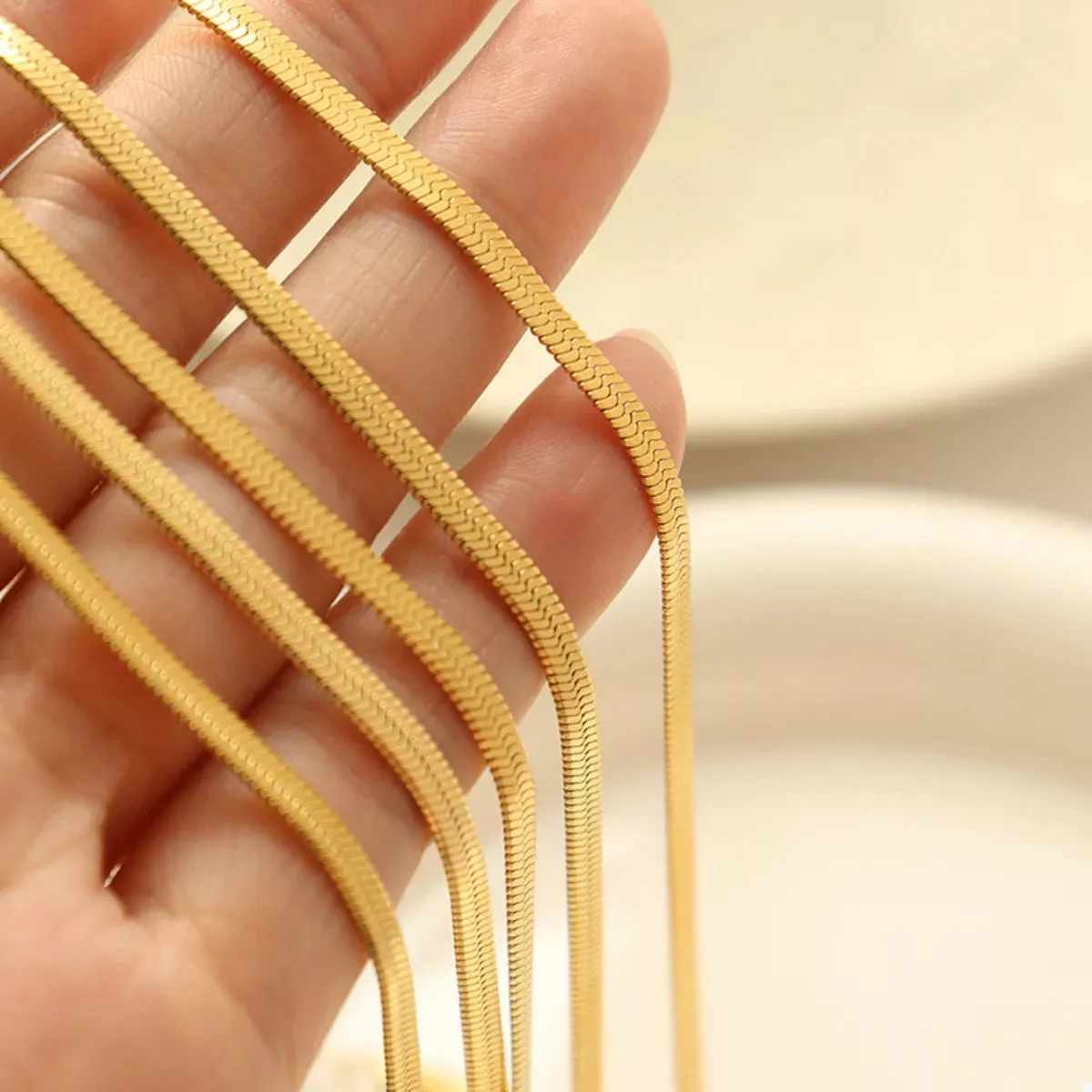 18K Gold-Plated Titanium Steel Necklace sold by Charming Charlie product image thumbnail 3