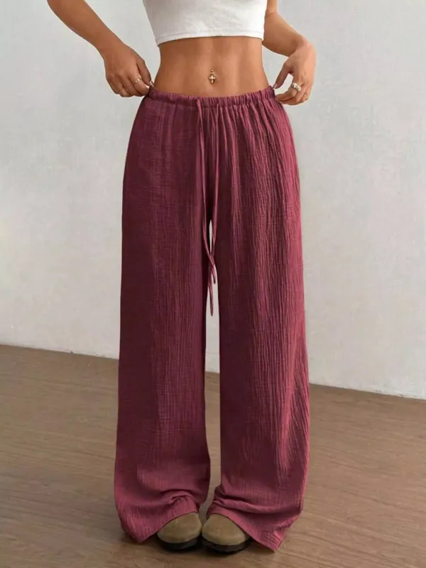 Full Size Drawstring Wide Leg Pants Plus Size sold by Charming Charlie