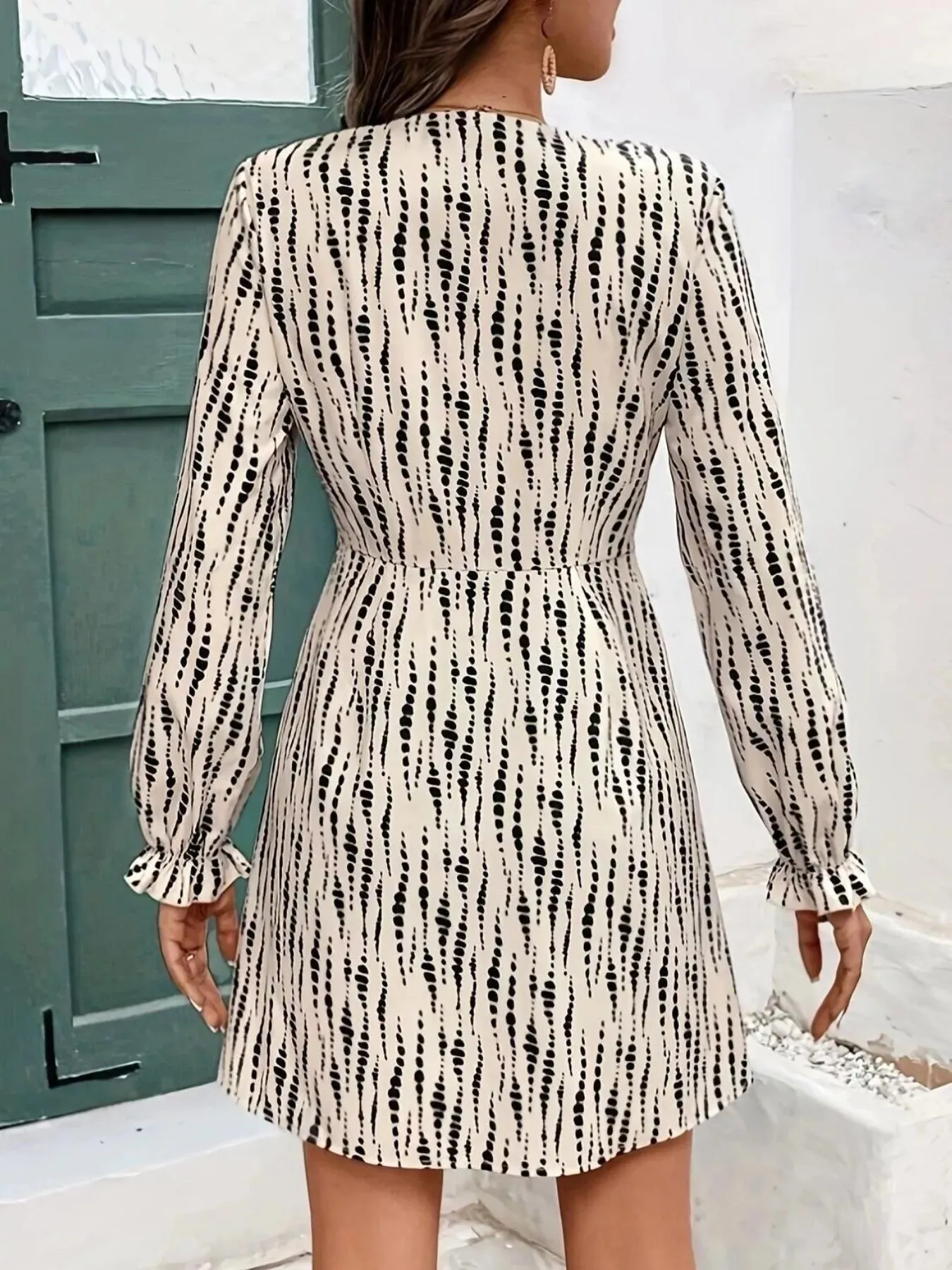 Button Front Flounce Sleeve Dress sold by Charming Charlie product image thumbnail 5