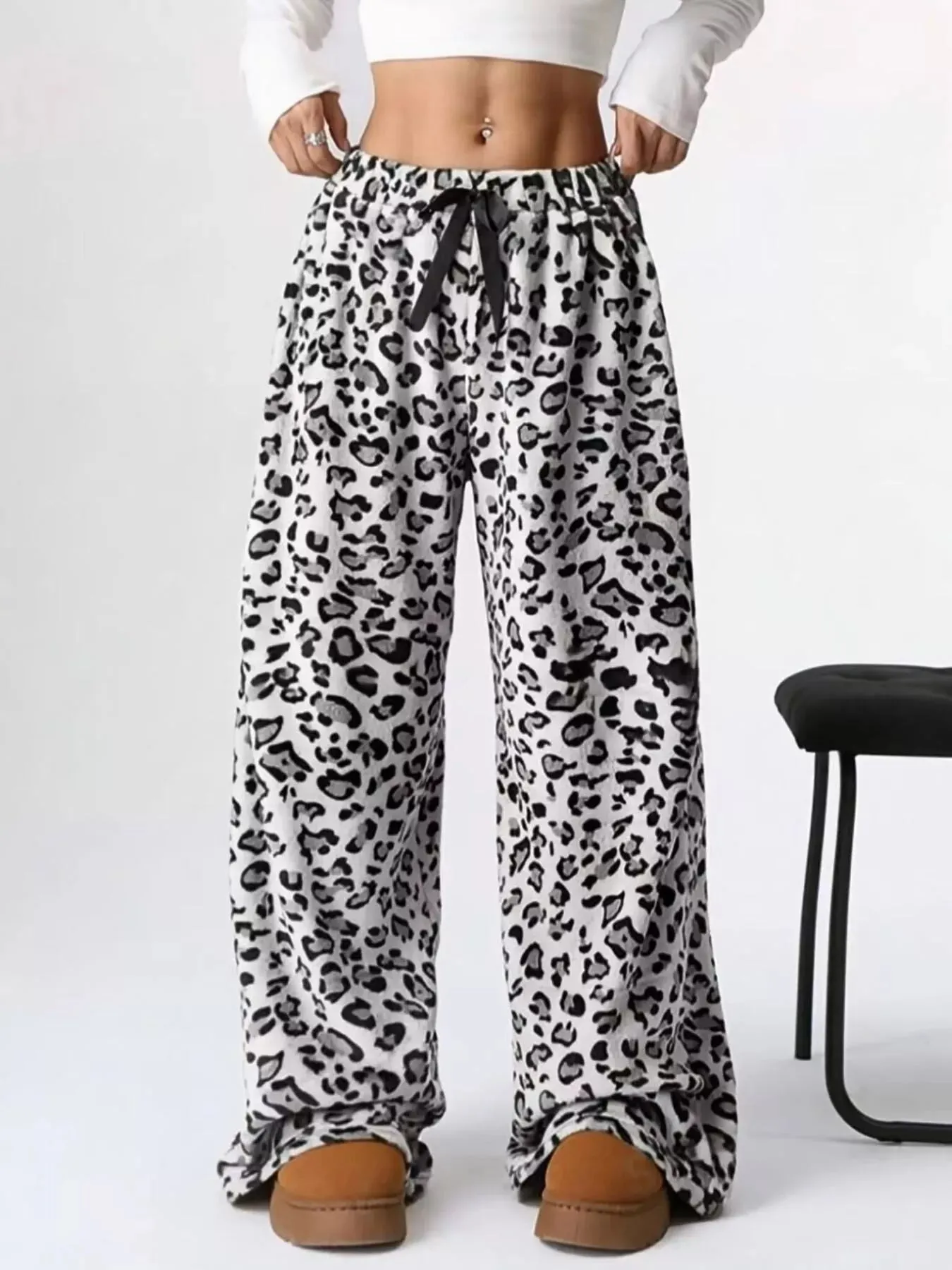Leopard Wide Leg Pants sold by Charming Charlie product image thumbnail 4