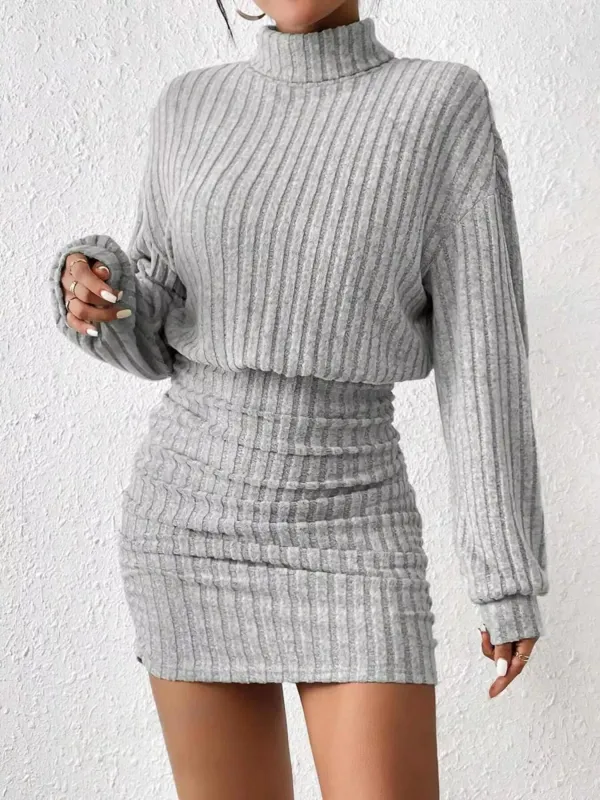 Ribbed Turtleneck Long Sleeve Sweater Dress sold by Charming Charlie