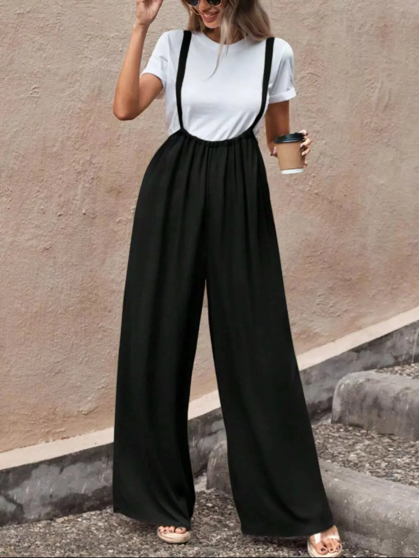 Wide Leg Suspender Overalls sold by Charming Charlie product image thumbnail 3