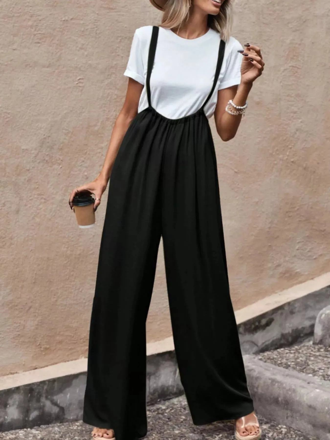 Wide Leg Suspender Overalls sold by Charming Charlie product image thumbnail 4