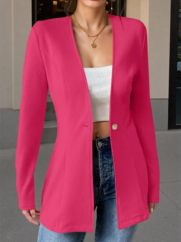 One Button Long Sleeve Blazer sold by Charming Charlie