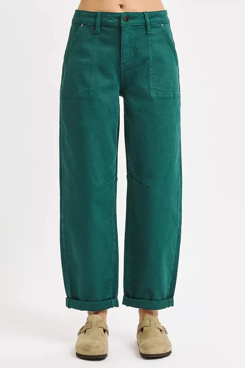 RISEN High Rise Ankle Cuffed Barrel Pants sold by Charming Charlie product image thumbnail 3