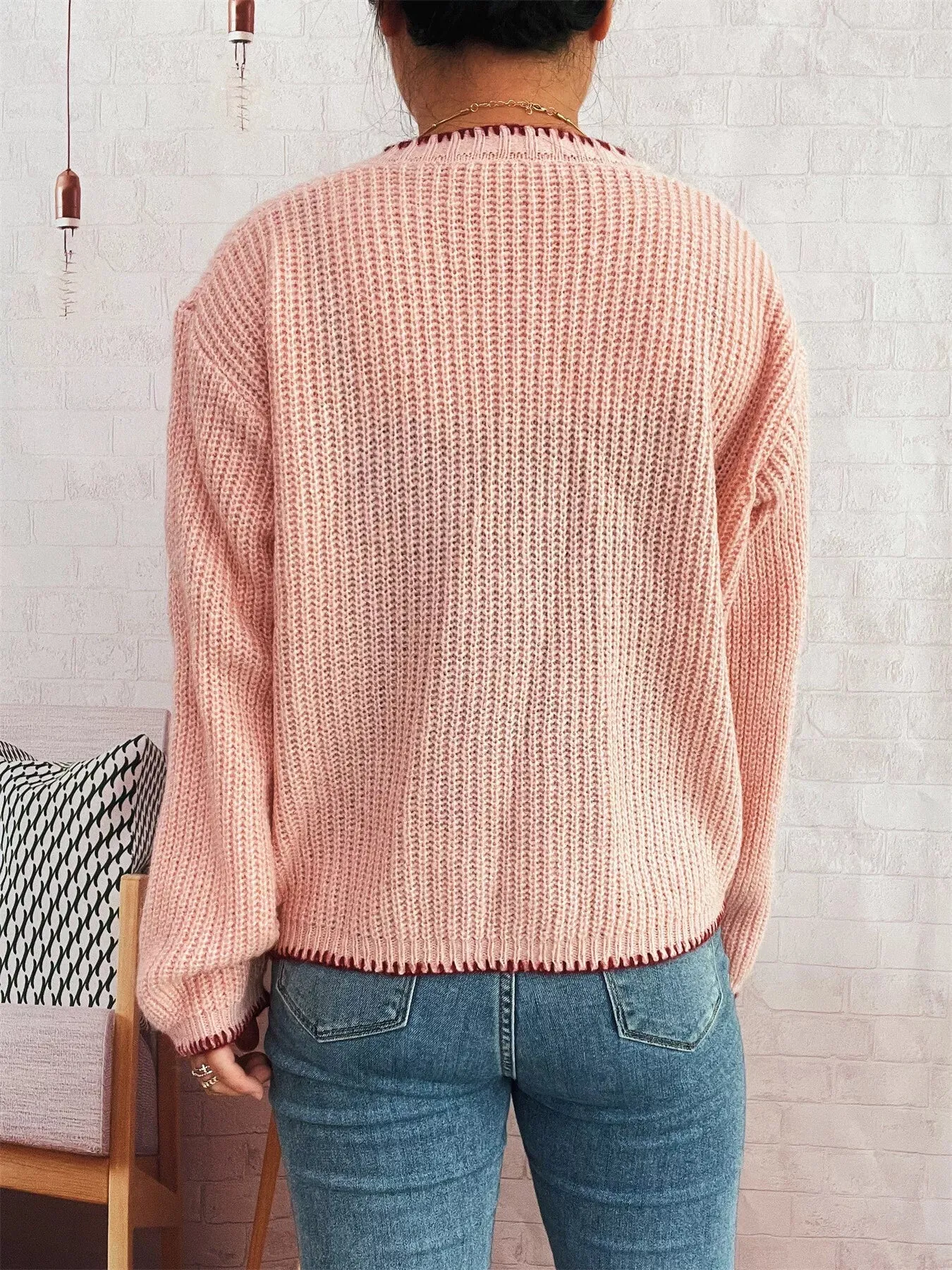 Flower Button Long Sleeve Cardigan sold by Charming Charlie product image thumbnail 5