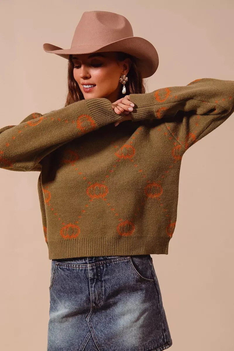 SO ME Pumpkin Rhombus Halloween Thanksgiving Sweater sold by Charming Charlie product image thumbnail 5