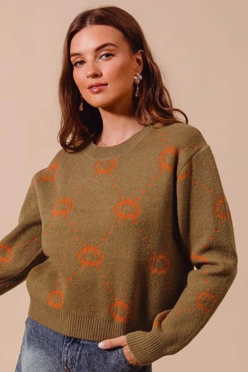 SO ME Pumpkin Rhombus Halloween Thanksgiving Sweater sold by Charming Charlie product image thumbnail 2