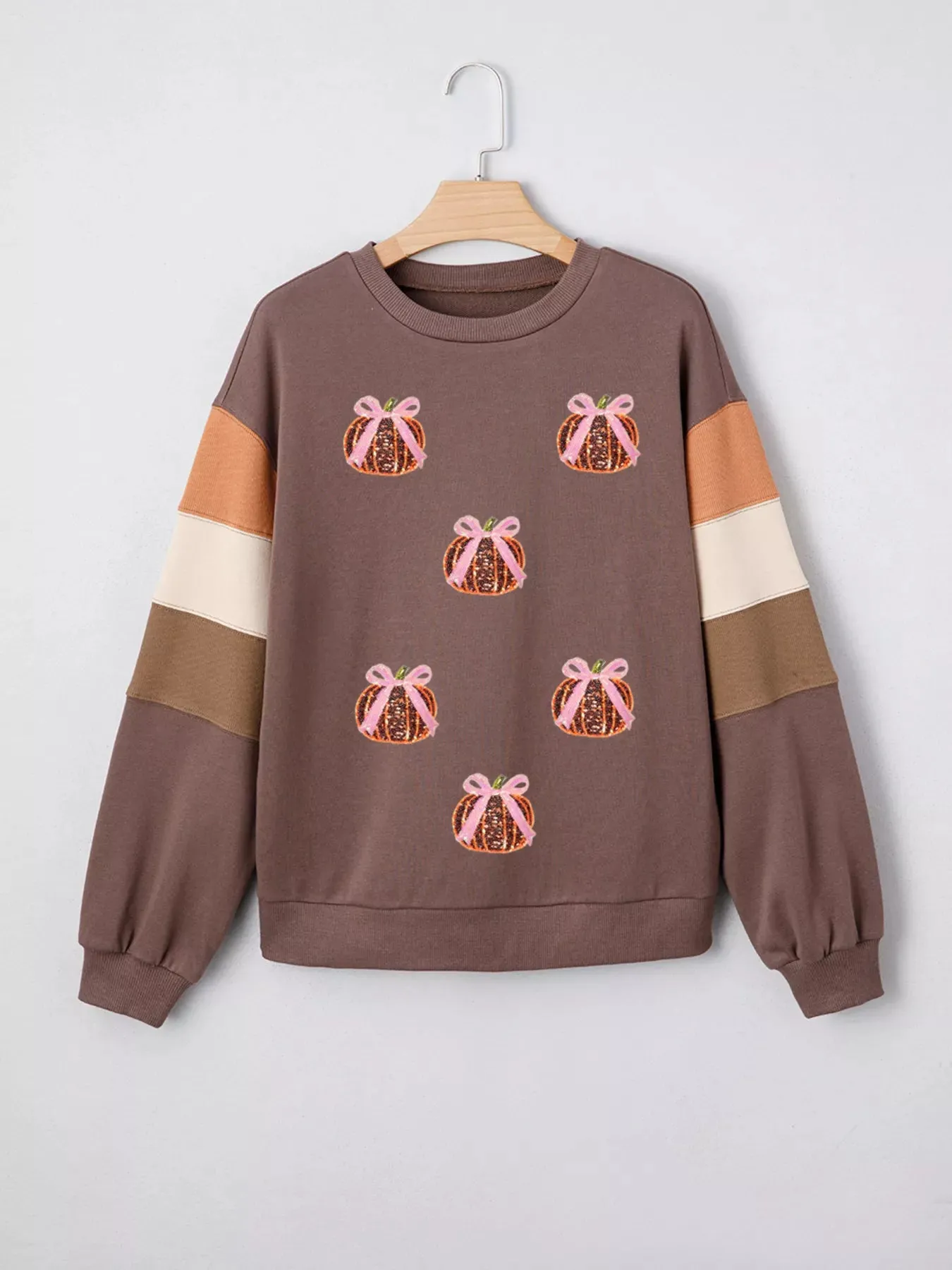 Sequin Bow Pumpkin Round Neck Sweatshirt sold by Charming Charlie product image thumbnail 4