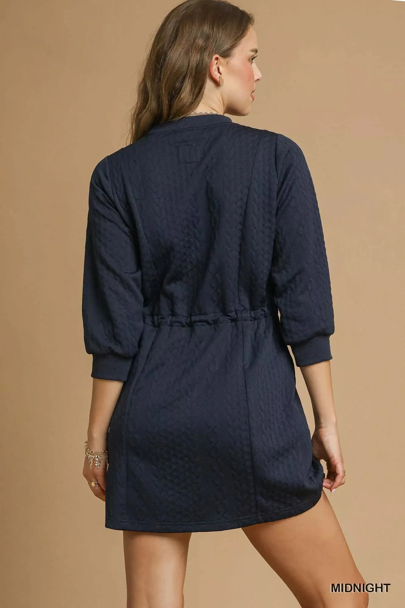 Umgee Drawstring Cable Knit Mini Dress with Pockets sold by Charming Charlie product image thumbnail 4