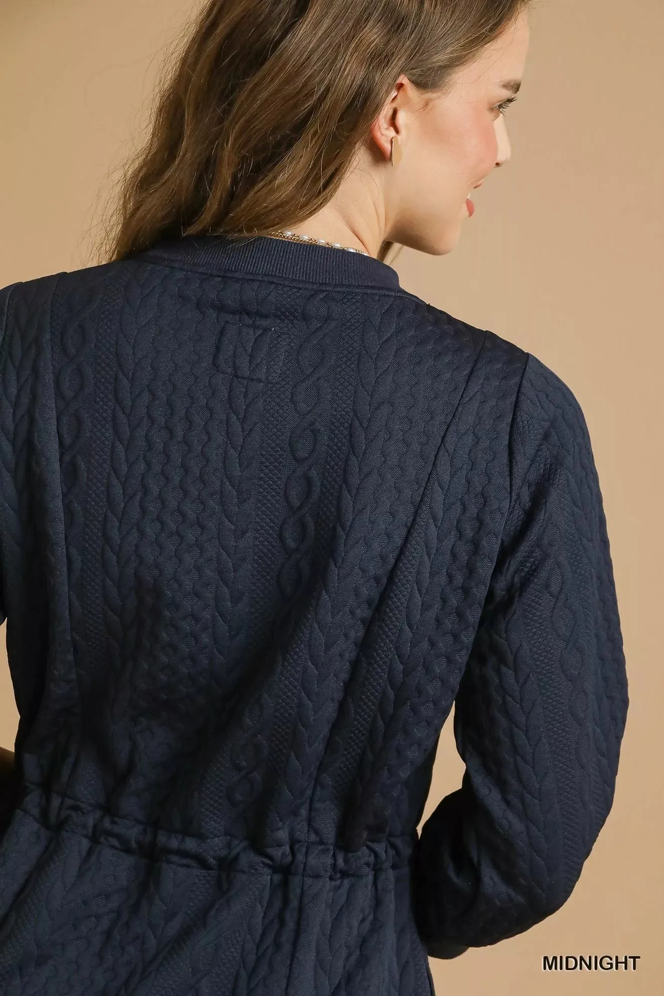 Umgee Drawstring Cable Knit Mini Dress with Pockets sold by Charming Charlie product image thumbnail 5