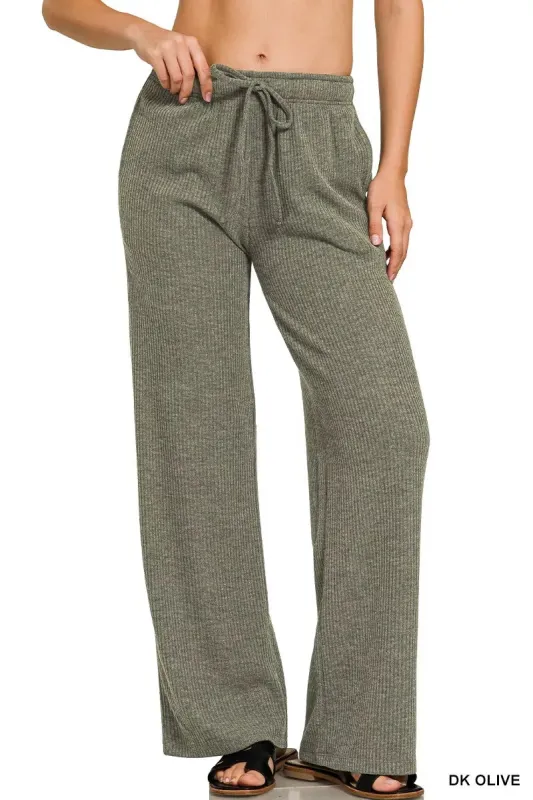 Zenana Ribbed Drawstring Lounge Pants sold by Charming Charlie