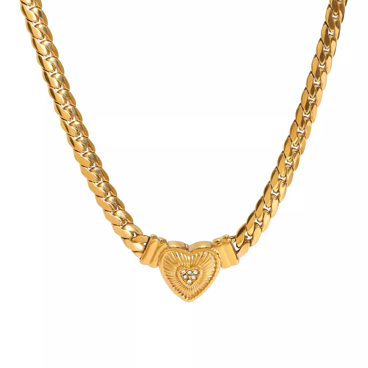 18K Gold-Plated Zircon Heart Necklace sold by Charming Charlie product image thumbnail 5