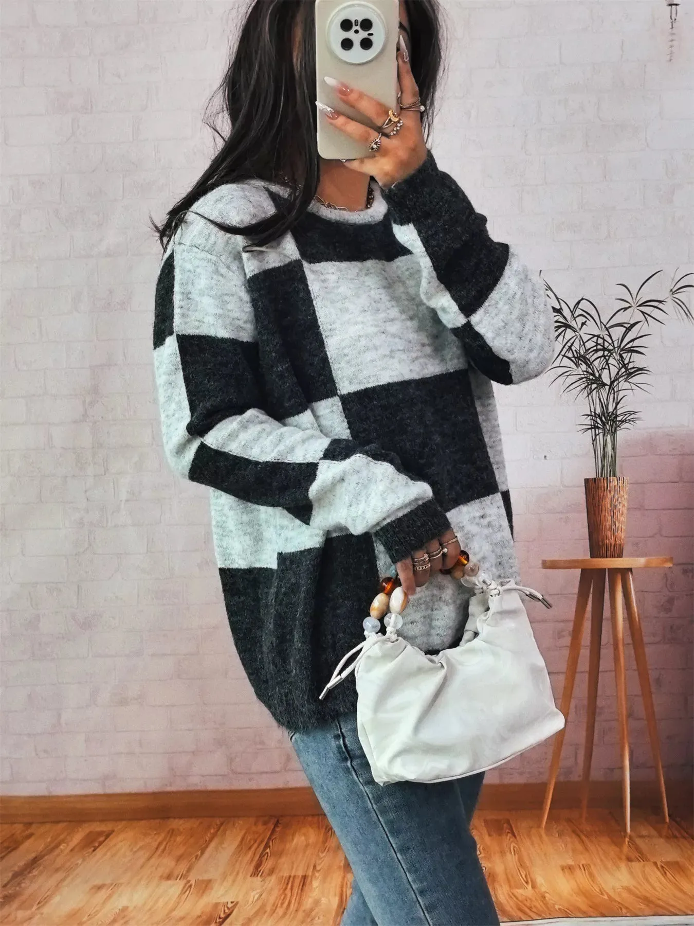 Color Block Round Neck Sweater sold by Charming Charlie product image thumbnail 3