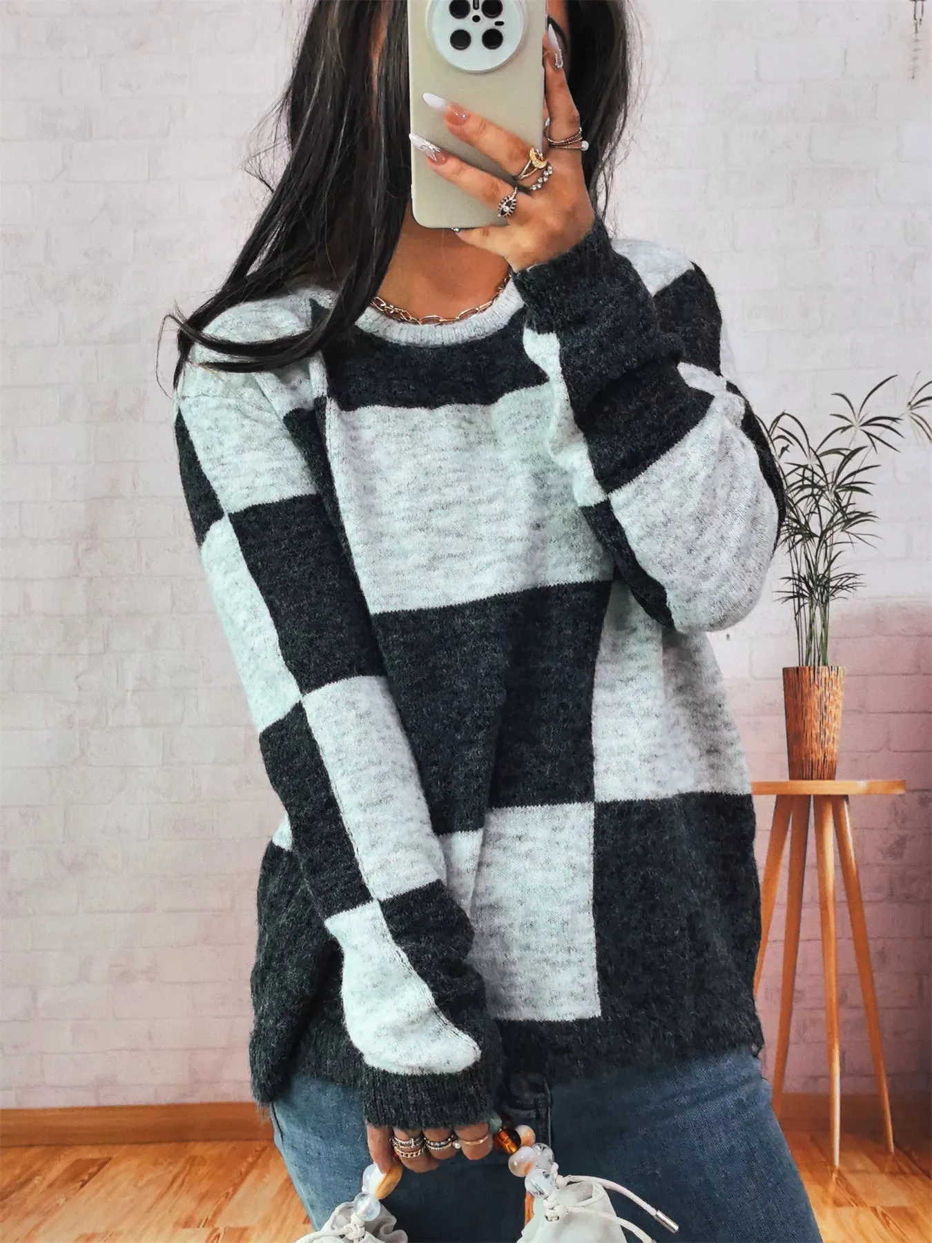 Color Block Round Neck Sweater sold by Charming Charlie product image thumbnail 4