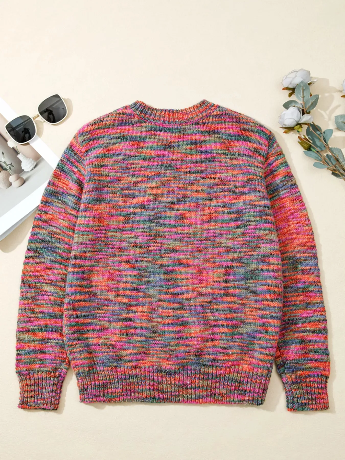 Space Dye Yarn Crew Neck Sweater sold by Charming Charlie product image thumbnail 4