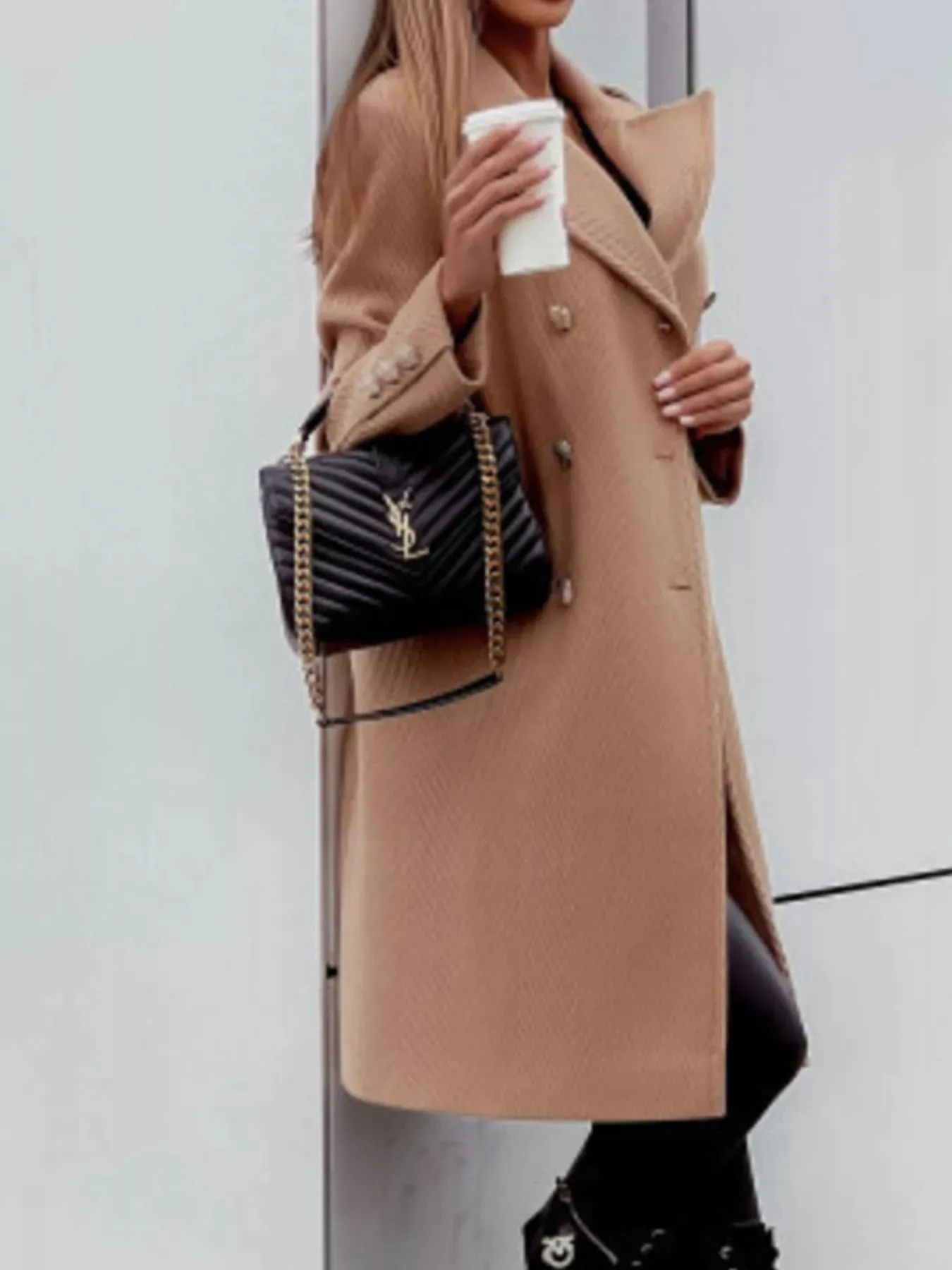 Double-Breasted Long Sleeve Coat sold by Charming Charlie product image thumbnail 2