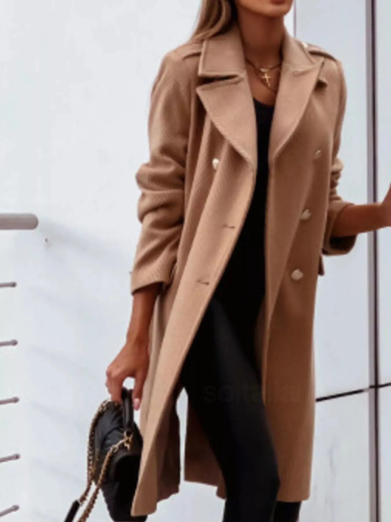 Double-Breasted Long Sleeve Coat sold by Charming Charlie