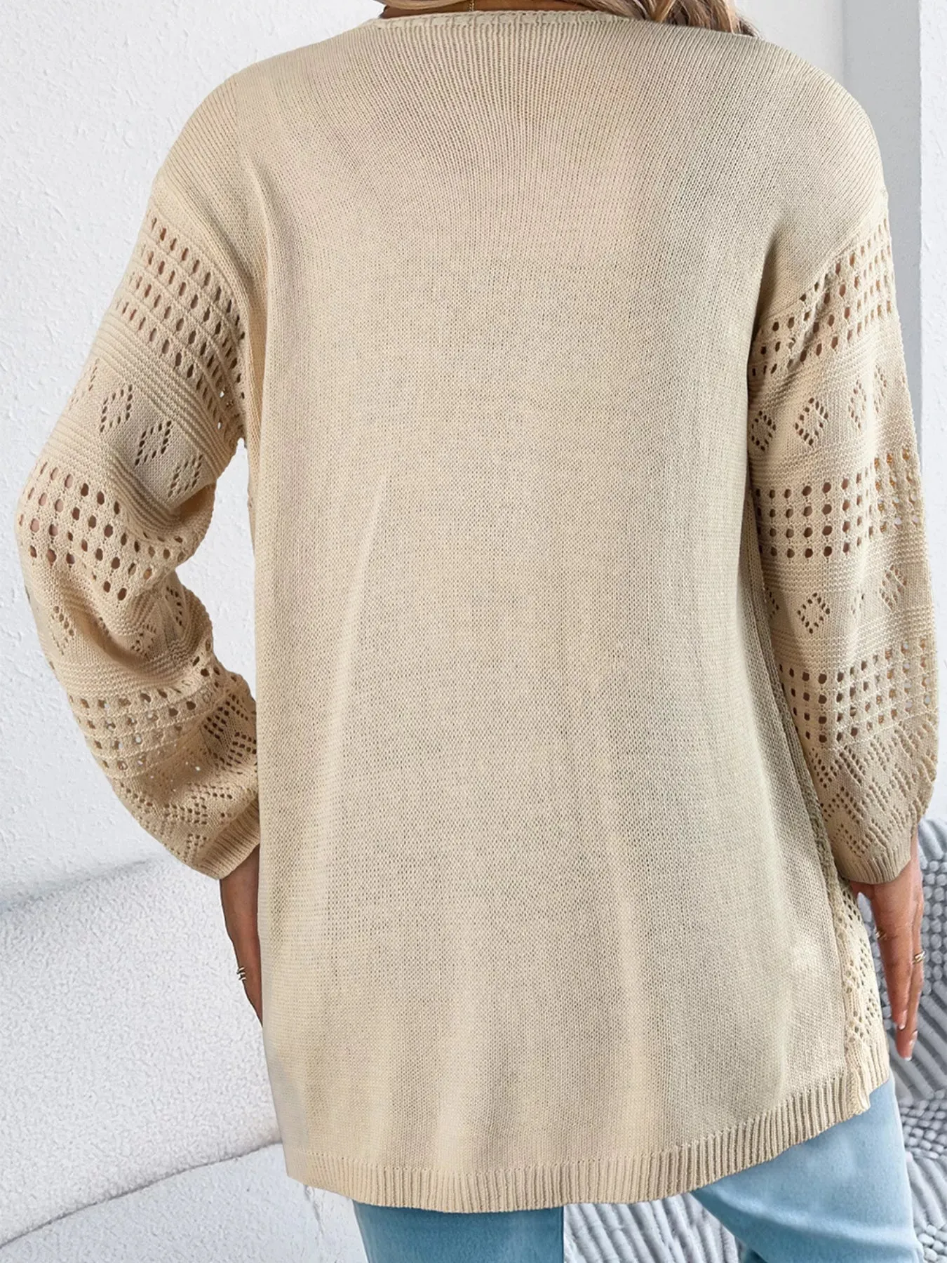 Hollowed Knit Open Front Cardigan sold by Charming Charlie product image thumbnail 2