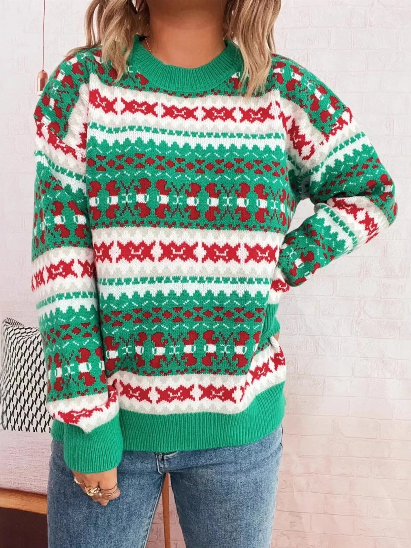 Round Neck Dropped Shoulder Sweater sold by Charming Charlie product image thumbnail 4